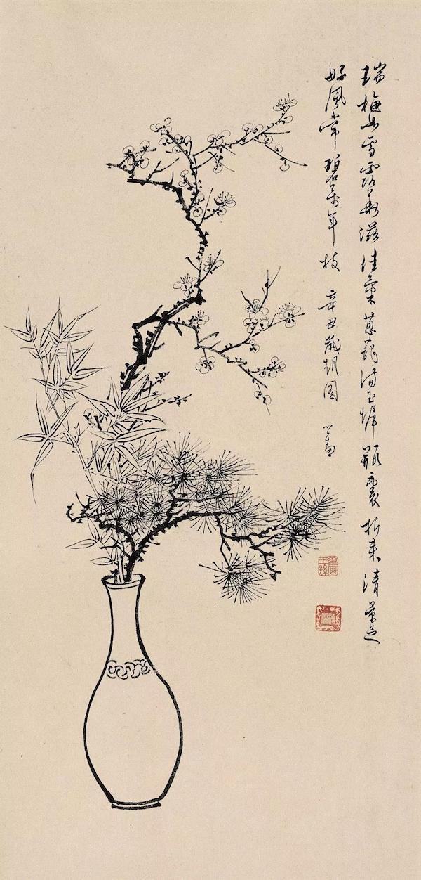 猫之茗   /好爱好爱，微信头像，猫之茗   /好爱好爱（“多插瓶花在处安”——中国插花源流考）
