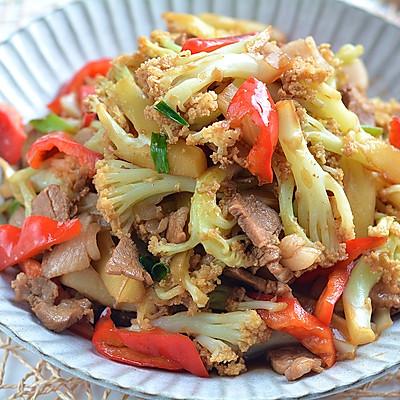 花菜炒肉,花菜炒肉的图片(#一学就会快手菜#)