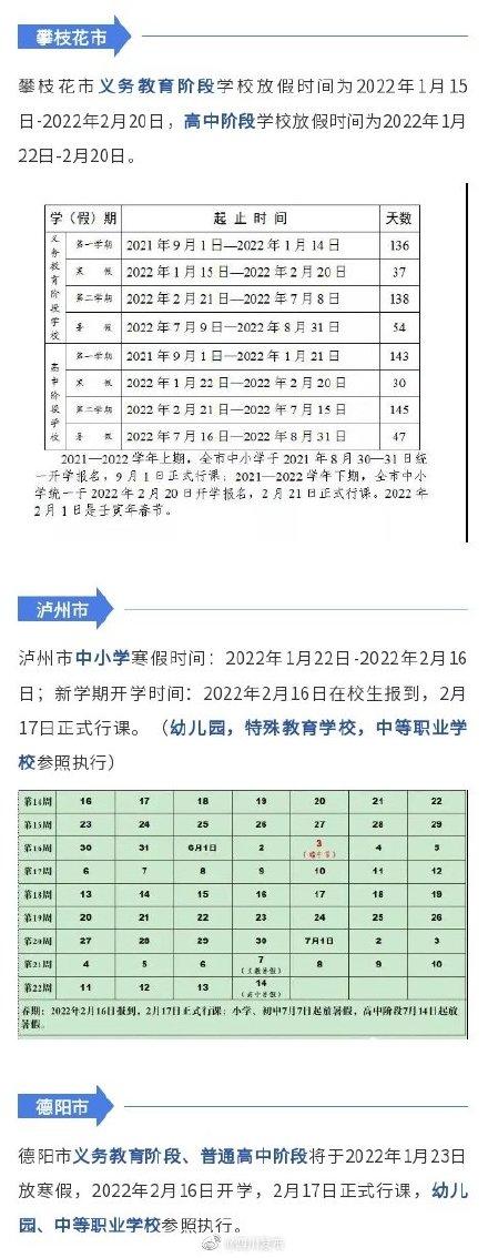 2022年全国各地中小学生的寒假放假时间已经出炉 2022寒假放假来了，2022年全国各地中小学生的寒假放假时间已经出炉（四川多地公布寒假放假时间安排）