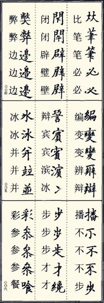 楷书异体字大全，写楷书最常用的986个异体字