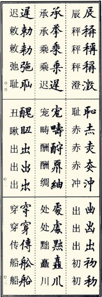 楷书异体字大全，写楷书最常用的986个异体字
