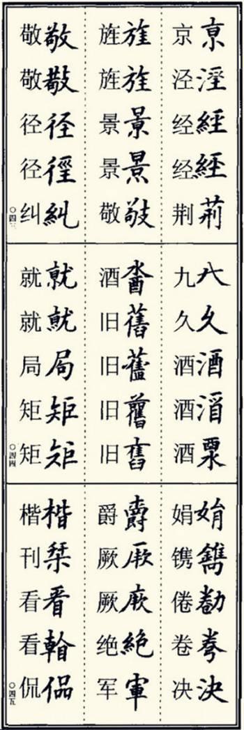 楷书异体字大全，写楷书最常用的986个异体字