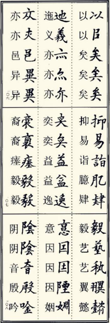 楷书异体字大全，写楷书最常用的986个异体字