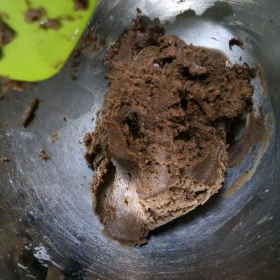 棉花糖巧克力的做法，巧克力包裹棉花糖的做法图片（少油能拉丝的巧克力棉花糖软曲奇）
