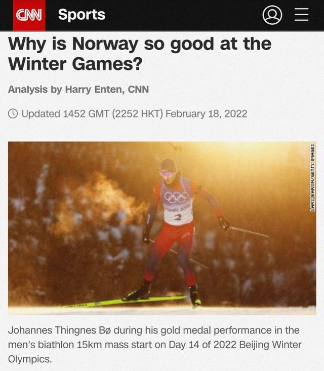 为什么又是挪威？高居奖牌榜首，外媒深挖北欧小国常胜基因