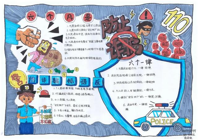 电信诈骗手抄报，电信诈骗手抄报内容简单（古镇镇中小学校反电诈优秀手抄报）