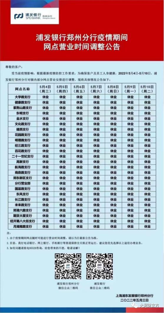 银行客服电话号码是多少（郑州各银行网点暂停营业）