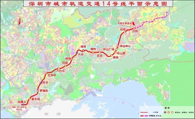 深圳1号线地铁站点线路图，深圳地铁线路图（14号线及三大枢纽上新了）