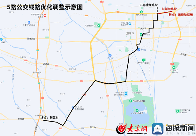 济宁城市公交车路线图，近期济宁公交将优化调整三条公交线路