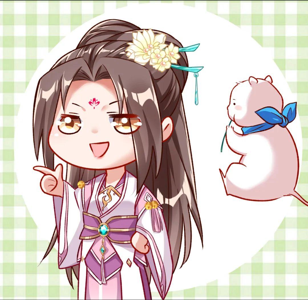 画一下哦~可可爱爱的站万渣朝夏夏~夏夏竹鼠q版线稿上色之后更可爱了!