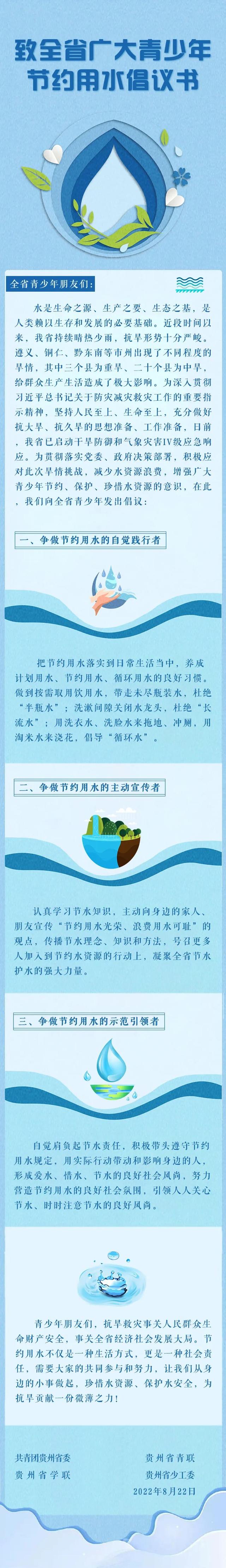 幼儿播报简短节约用水，幼儿园节约用水的宣传语（致全省广大青少年节约用水倡议书）