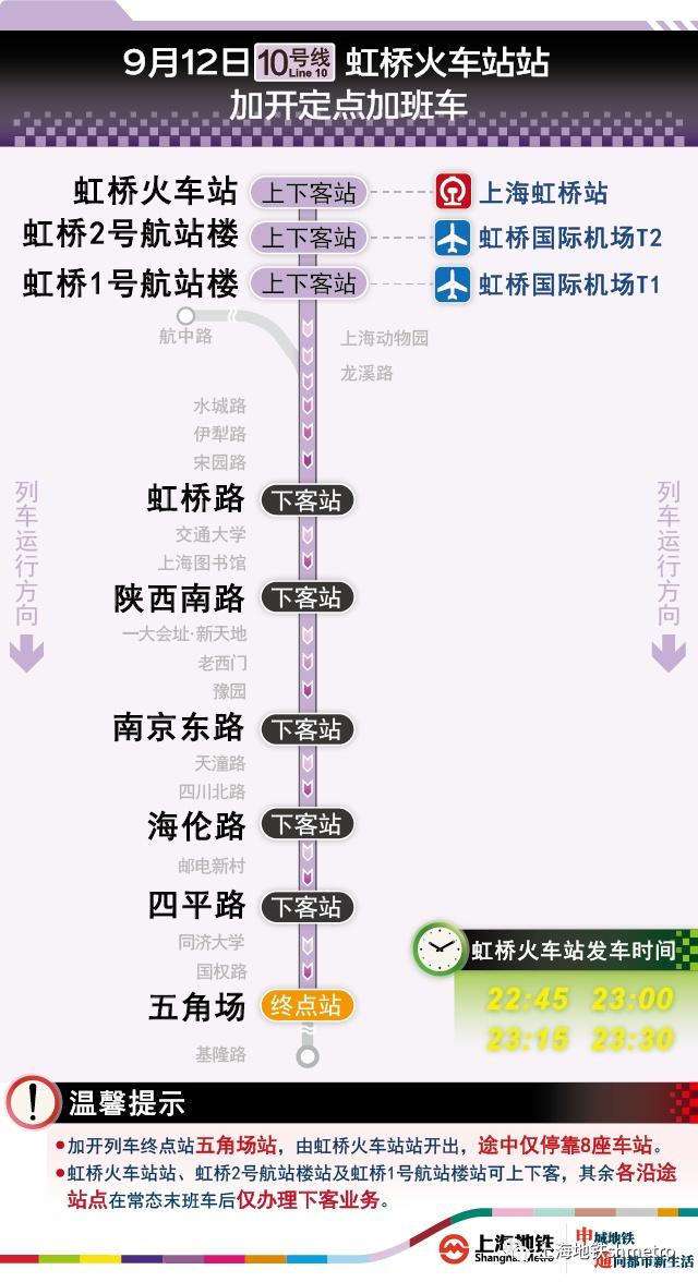 上海地铁2号线线路图,二号线地铁站路线(地铁1,2,10号线9月12日将加开