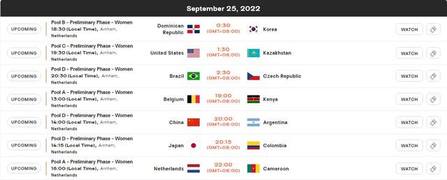 2022年世界女排联赛赛程时间表，世界女排联赛赛程表（25日首秀对阵阿根廷女排）