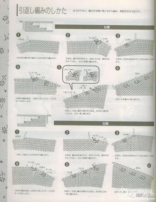 斜肩的编织方法，手工编织斜肩的织法（超详细往返针织斜肩、胸省和圆下摆图示）