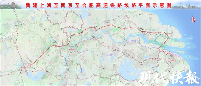 江苏即将开工的高铁线路图，江苏13地市即将“市市通高铁”