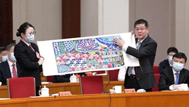 这幅近一米长的金山农民画在二十大会场亮相，背后有什么故事？