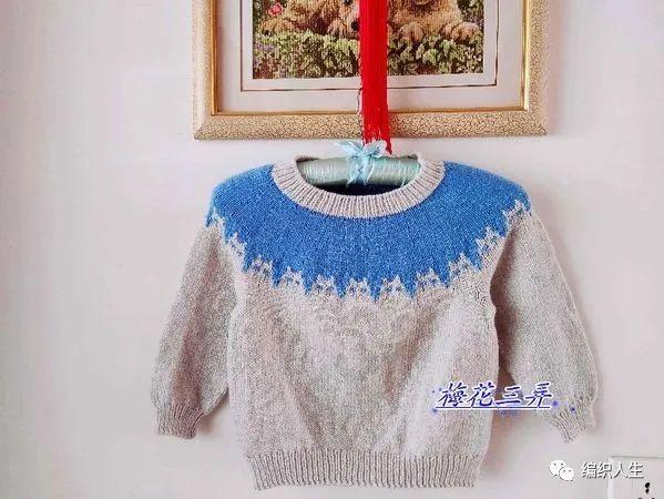 宝宝毛衣编织图解，宝宝毛衣编织方法（从上往下织儿童提花套头毛衣）