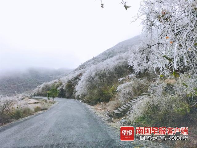 广西哪几个县道路结冰，广西多地出现冰冻、雾凇