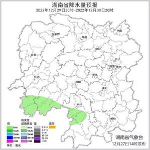 湖南省雨雪分布图，湘北、湘中迎来一次降雪天气过程
