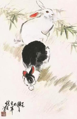 上面一个处下面一个日是什么字，日下面一个处一个口是什么字（细数中国画中的兔）