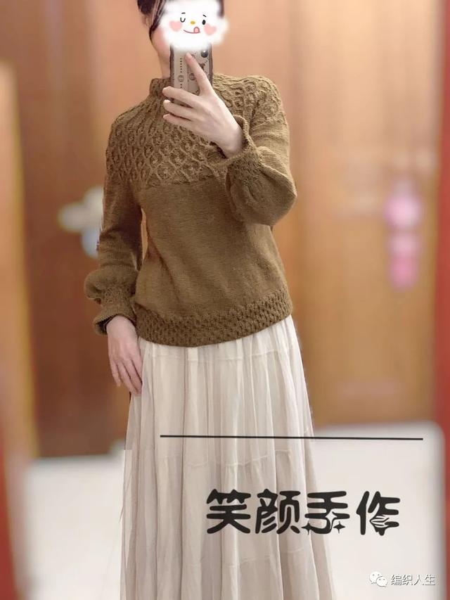织毛衣的花样图案大全图片，手工毛衣编织花样大全（百搭款圆肩套头毛衣）
