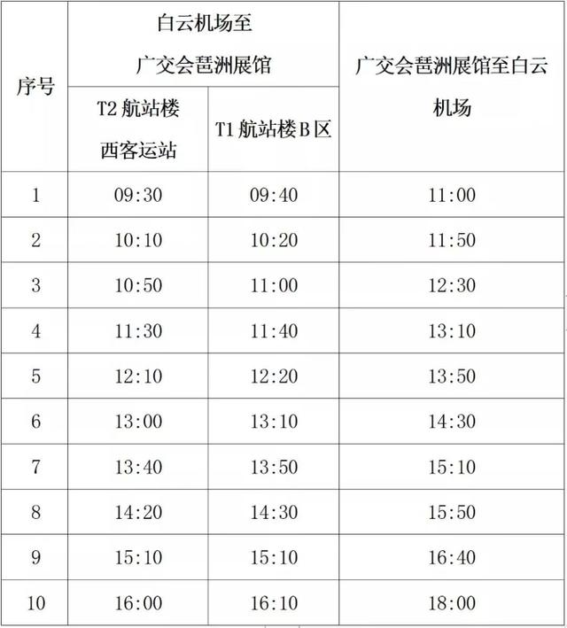 广州白云机场大巴，白云机场大巴营运（白云机场空港快线开通往返广交会琶洲专线大巴）