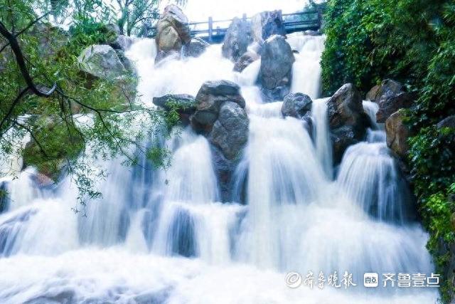 雨后水量大增 ，济南南山九如山景区再现壮美瀑布群