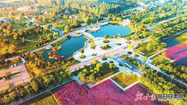 【图片新闻】初秋的庆阳南湖湿地公园碧波荡漾绿意葱茏